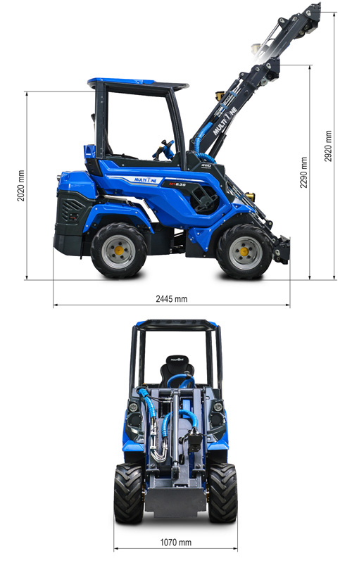 Multione 6.3+ Mini Articulated Loader Lift Height