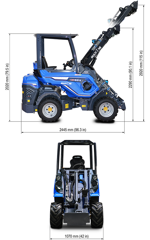 MultiOne 6 series compact loader dimensions