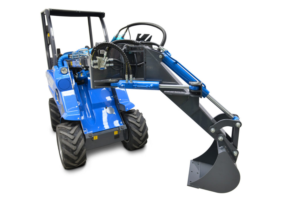 mini digger front view
