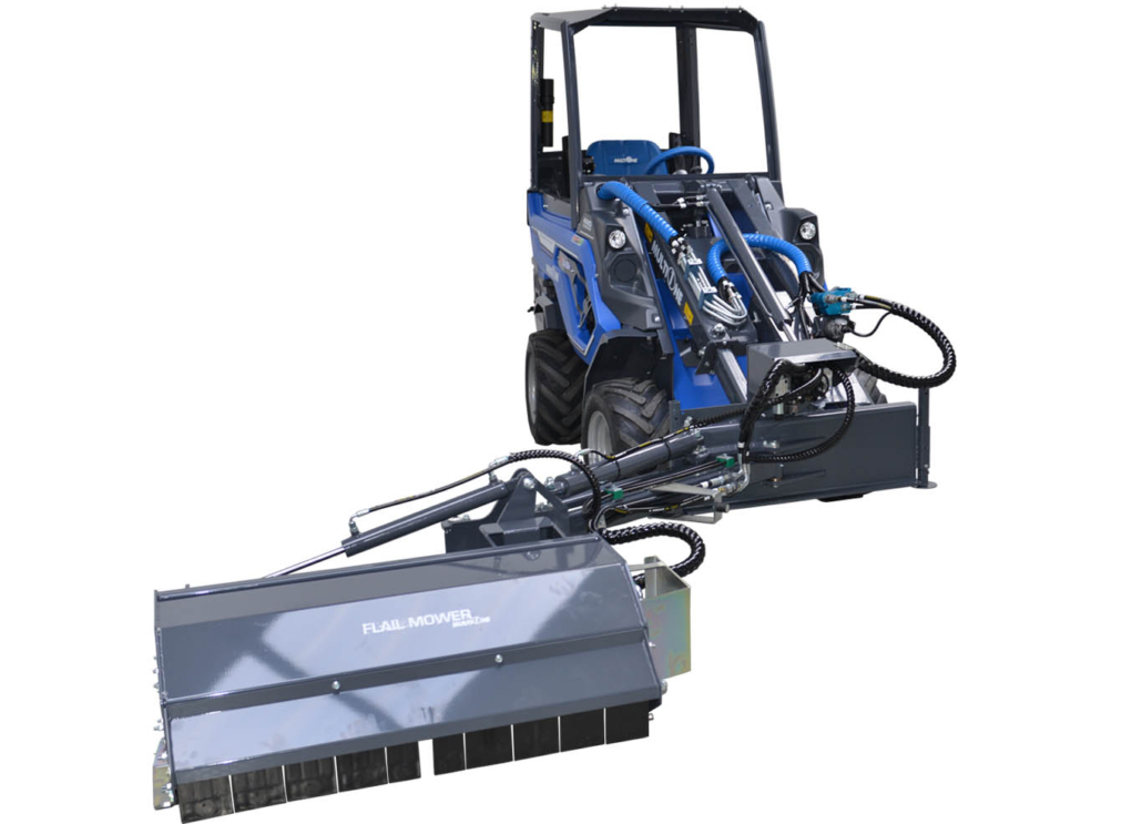 flail mower with side shift front view